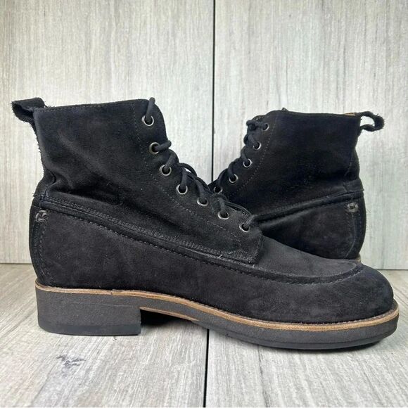 Frye Rainer Black Suede Leather Heeled Lace Up Chukka Ankle Boot Mens Size 7 D - Picture 4 of 10
